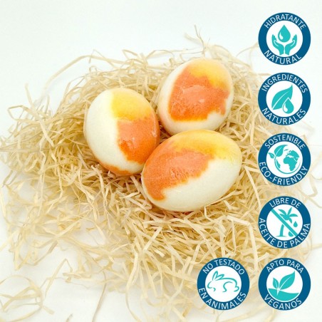 Huevo de baño aroma melocotón vegano hidratante natural