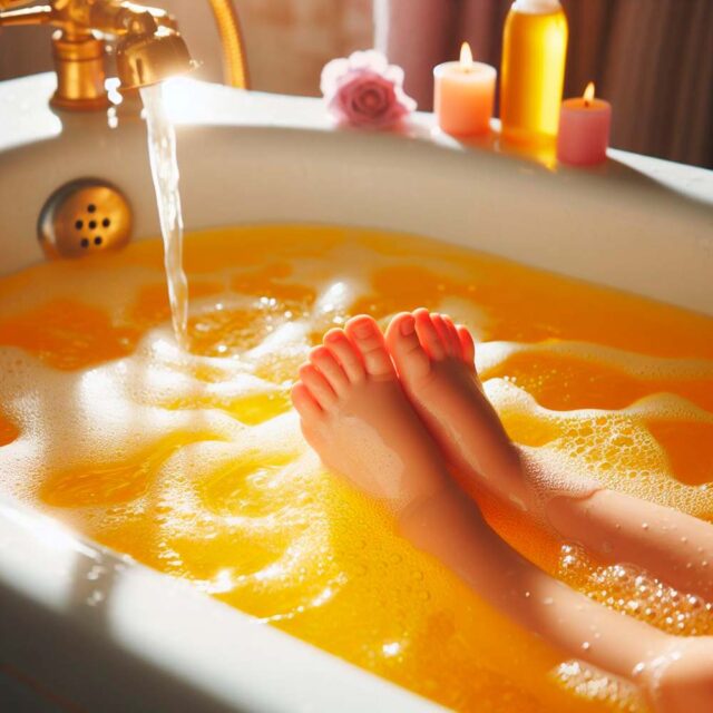banera-agua-naranja bombas de baño con efecto efervescente