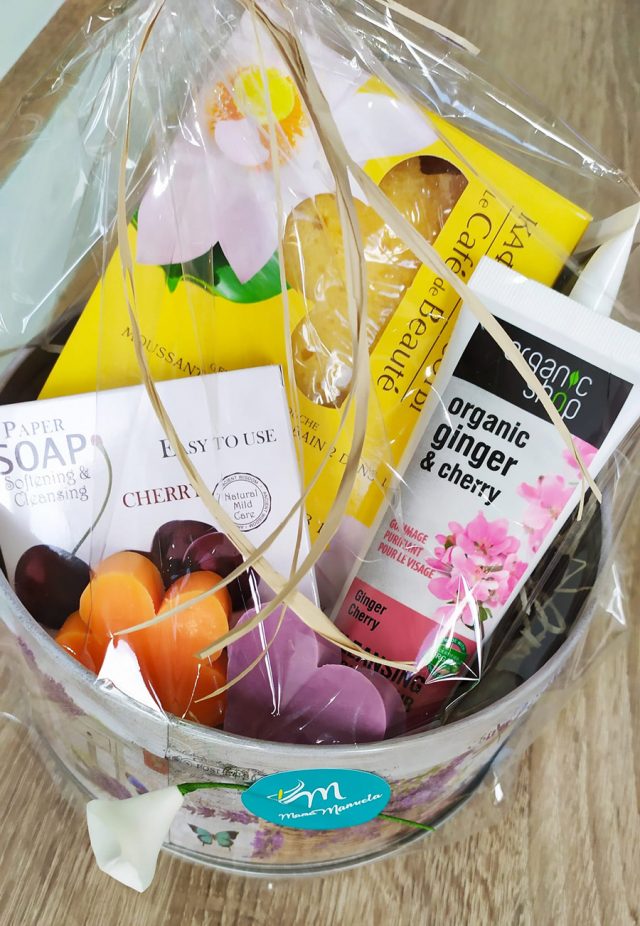 cesta-regalo-con-jabones-y-cremas-naturales-para-mujer Jabones vegetales y cosmética natural para mujer.