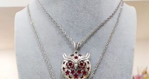 Collar difusor de aromas con forma de búho.