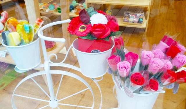 Flores de jabón aromáticas para baño.