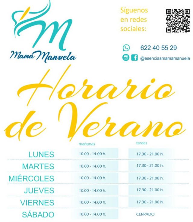 Horario de verano de Mamá Manuela