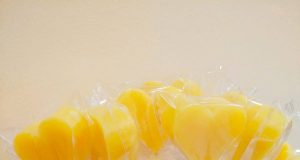 Jabon con forma de corazón y aroma a pomelo